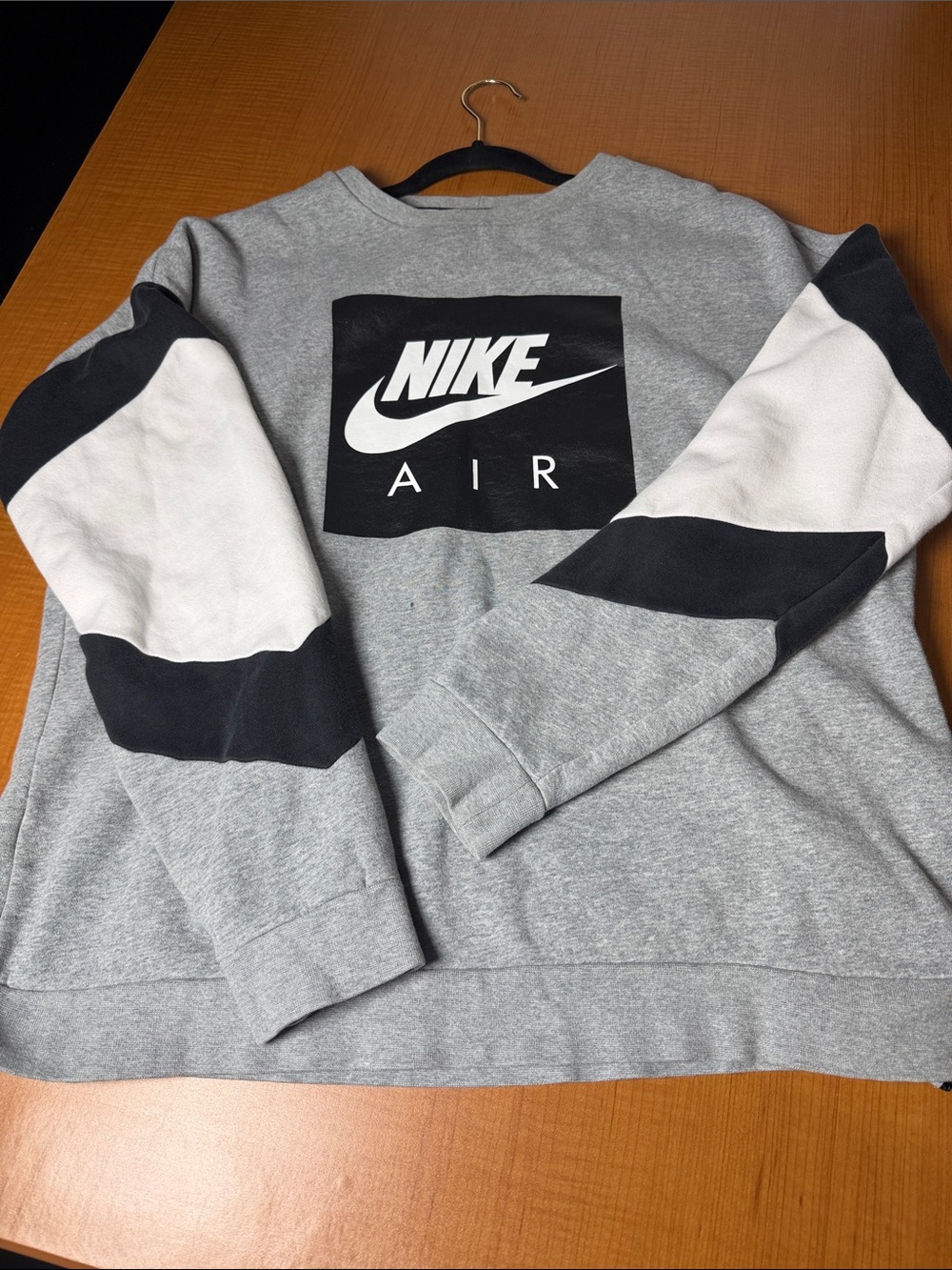Nike Grey Crewneck Sweatshirt with Black & White Logo